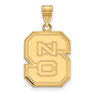 10k Gold LogoArt North Carolina State University N-C-S Large Pendant