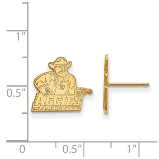 10k Gold LogoArt New Mexico State University Aggies Small Post Earrings