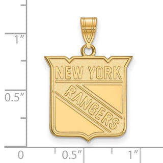 14k Gold NHL LogoArt New York Rangers Large Pendant