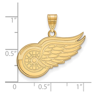 14k Gold NHL LogoArt Detroit Red Wings Large Pendant