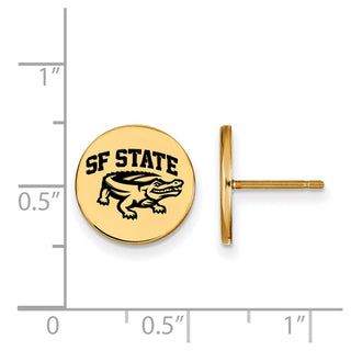 Sterling Silver Gold-plated LogoArt San Francisco State University Small Enameled Disc Post Earrings