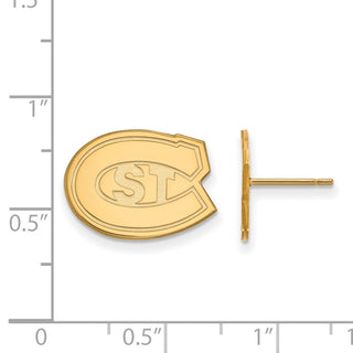 10k Gold LogoArt St. Cloud State University Small Post Earrings