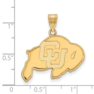 14k Gold LogoArt University of Colorado Buffalo Large Pendant
