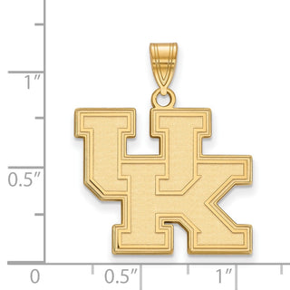 Sterling Silver Gold-plated LogoArt University of Kentucky U-K Large Pendant