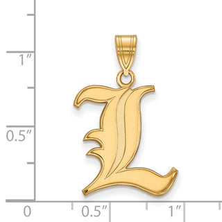 10k Gold LogoArt University of Louisville Letter L Large Pendant