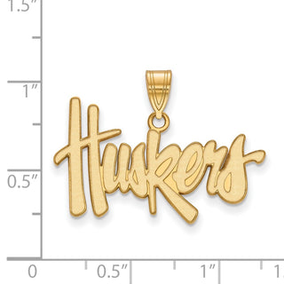 14k Gold LogoArt University of Nebraska Huskers Large Pendant