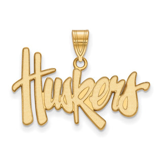 14k Gold LogoArt University of Nebraska Huskers Large Pendant