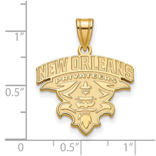 14k Gold LogoArt University of New Orleans U-N-O Extra Large Pendant