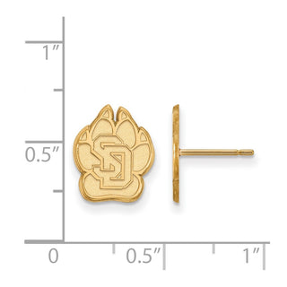 10k Gold LogoArt University of South Dakota Small Post Earrings
