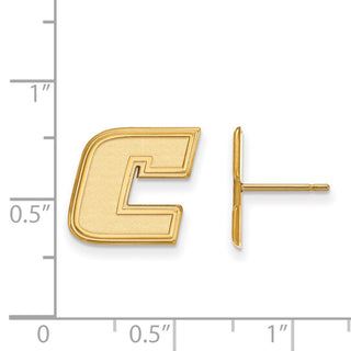 14k Gold LogoArt University of Tennessee at Chattanooga Letter C Small Post Earrings