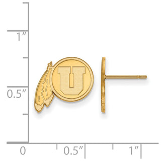 10k Gold LogoArt University of Utah Small Post Earrings