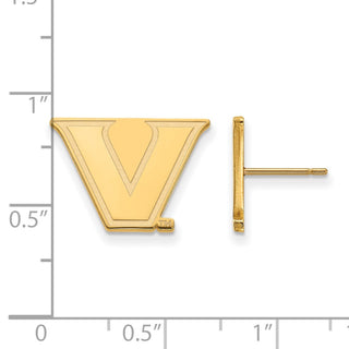 Sterling Silver w/Gold-plating LogoArt Vanderbilt University Small Post Earrings