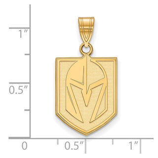 Sterling Silver Gold-plated NHL LogoArt NHL Vegas Golden Knights Large Pendant