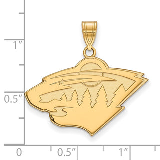 10k Gold NHL LogoArt Minnesota Wild Large Pendant