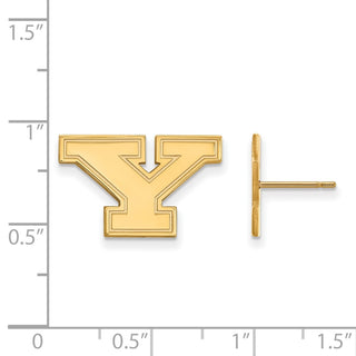 10k Gold LogoArt Youngstown State University Letter Y Small Post Earrings