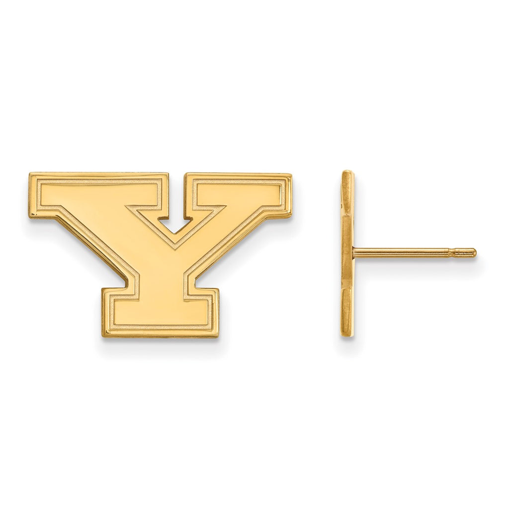 14k Gold LogoArt Youngstown State University Letter Y Small Post Earri ...
