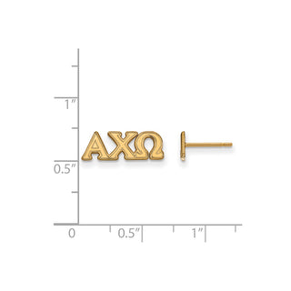 Sterling Silver Gold-plated LogoArt Alpha Chi Omega Sorority Greek Letters Extra Small Post Earrings