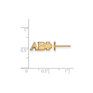 Sterling Silver Gold-plated LogoArt Alpha Epsilon Phi Sorority Greek Letters Extra Small Post Earrings