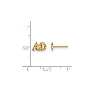 Sterling Silver Gold-plated LogoArt Alpha Phi Sorority Greek Letters Extra Small Post Earrings