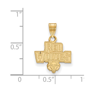 10k Gold LogoArt Arkansas State University Red Wolves Small Pendant