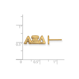 Sterling Silver Gold-plated LogoArt Alpha Xi Delta Sorority Greek Letters Extra Small Post Earrings