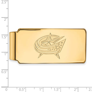10k Gold NHL LogoArt Columbus Blue Jackets Money Clip