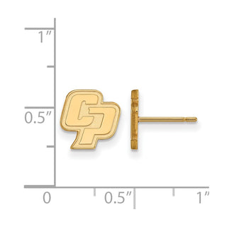 Sterling Silver Gold-plated LogoArt California Polytechnic State University C-P Extra Small Post Earrings