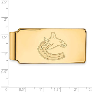 Sterling Silver Gold-plated NHL LogoArt Vancouver Canucks Money Clip