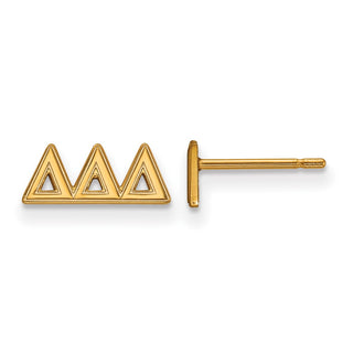 Sterling Silver Gold-plated LogoArt Delta Delta Delta Sorority Greek Letters Extra Small Post Earrings