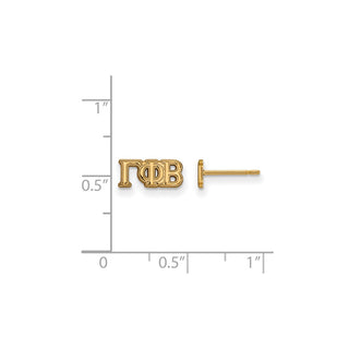 Sterling Silver Gold-plated LogoArt Gamma Phi Beta Sorority Greek Letters Extra Small Post Earrings