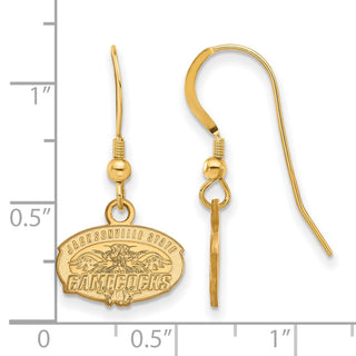 Sterling Silver Gold-plated LogoArt Jacksonville State University Extra Small Dangle Wire Earrings