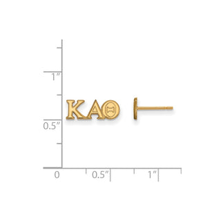 Sterling Silver Gold-plated LogoArt Kappa Alpha Theta Sorority Greek Letters Extra Small Post Earrings