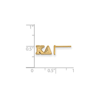Sterling Silver Gold-plated LogoArt Kappa Delta Sorority Greek Letters Extra Small Post Earrings