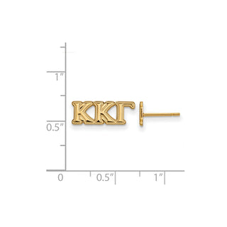 Sterling Silver Gold-plated LogoArt Kappa Kappa Gamma Sorority Greek Letters Extra Small Post Earrings