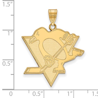 Sterling Silver Gold-plated NHL LogoArt Pittsburgh Penguins Extra Large Pendant