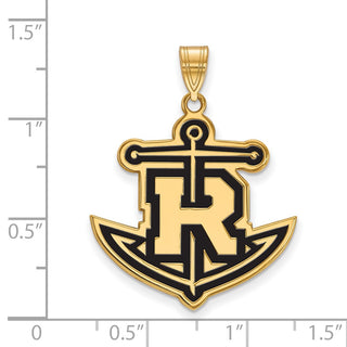 Sterling Silver Gold-plated LogoArt Rollins College Anchor Extra Large Enameled Pendant