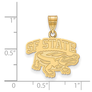 Sterling Silver Gold-plated LogoArt San Francisco State University Medium Pendant