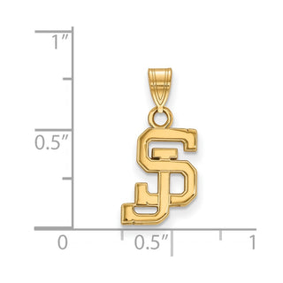 10k Gold LogoArt San Jose State University S-J Small Pendant