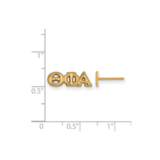 Sterling Silver Gold-plated LogoArt Theta Phi Alpha Sorority Greek Letters Extra Small Post Earrings