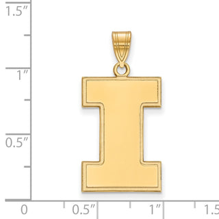 14k Gold LogoArt University of Illinois Letter I Extra Large Pendant