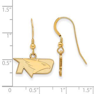 Sterling Silver Gold-plated LogoArt University of North Dakota Extra Small Dangle Wire Earrings
