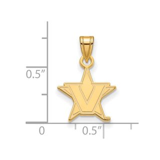 14k Yellow Gold LogoArt Vanderbilt University Small Pendant 4Y005VAU