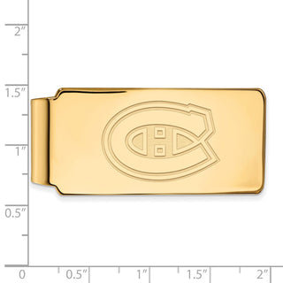 Sterling Silver Gold-plated NHL LogoArt Montreal Canadiens Money Clip