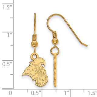 Sterling Silver Gold-plated LogoArt Coastal Carolina University Chanticleer Small Dangle Earrings