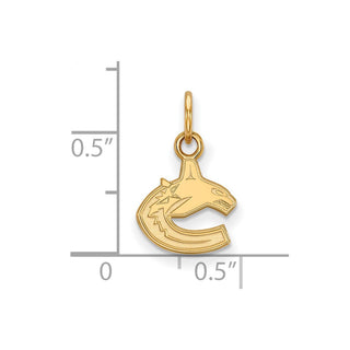 Sterling Silver Gold-plated NHL LogoArt Vancouver Canucks Extra Small Pendant