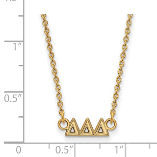 Sterling Silver Gold-plated LogoArt Delta Delta Delta Sorority Greek Letters Extra Small Pendant 18 inch Necklace