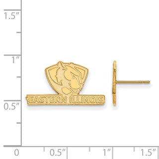 10k Gold LogoArt Eastern Illinois University Small Post Earrings