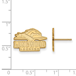 10k Gold LogoArt Longwood University Lancers Small Post Earrings