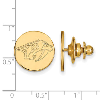 Sterling Silver Gold-plated NHL LogoArt Nashville Predators Lapel Pin