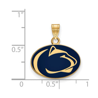 Sterling Silver Gold-plated LogoArt Penn State University Lion Small Enameled Pendant